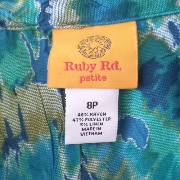 Ruby Rd  MultiColor Green Blue Petite Blazer - 8P - Picture 4 of 6